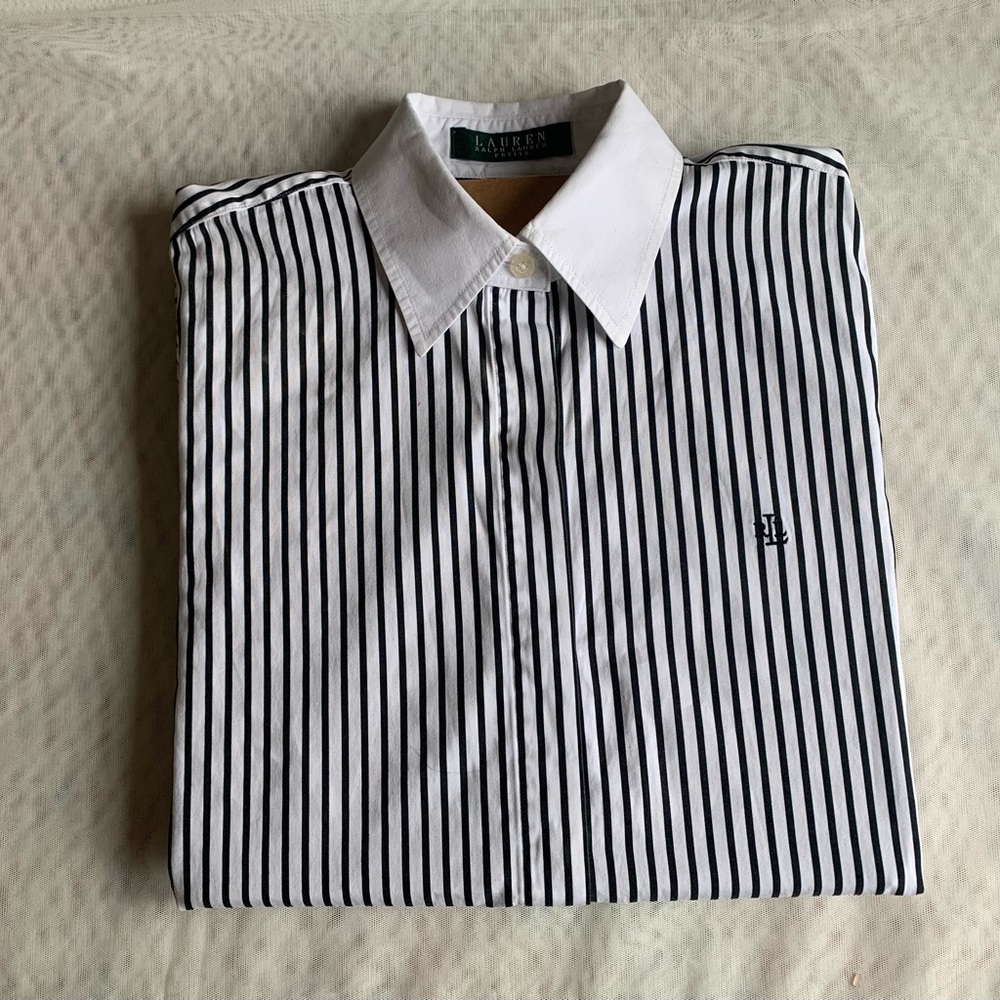 Black and White Striped Women's Top